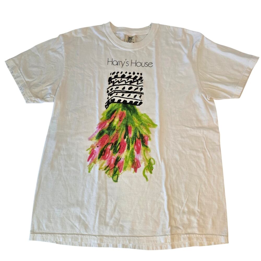 Harry Styles Harry's House Flower Pot Graphic‎ Tour Tee White Large